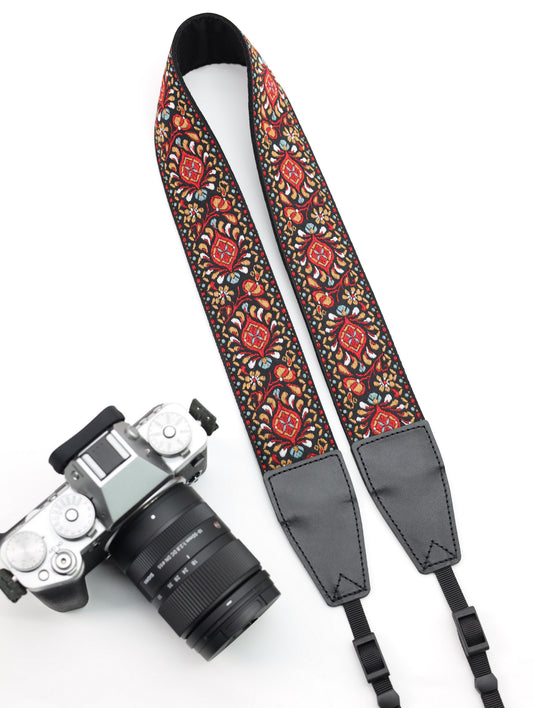 Embroidered Ribbon Camera Strap | Photography Accessories | Holiday Gift | 2.0“ Width