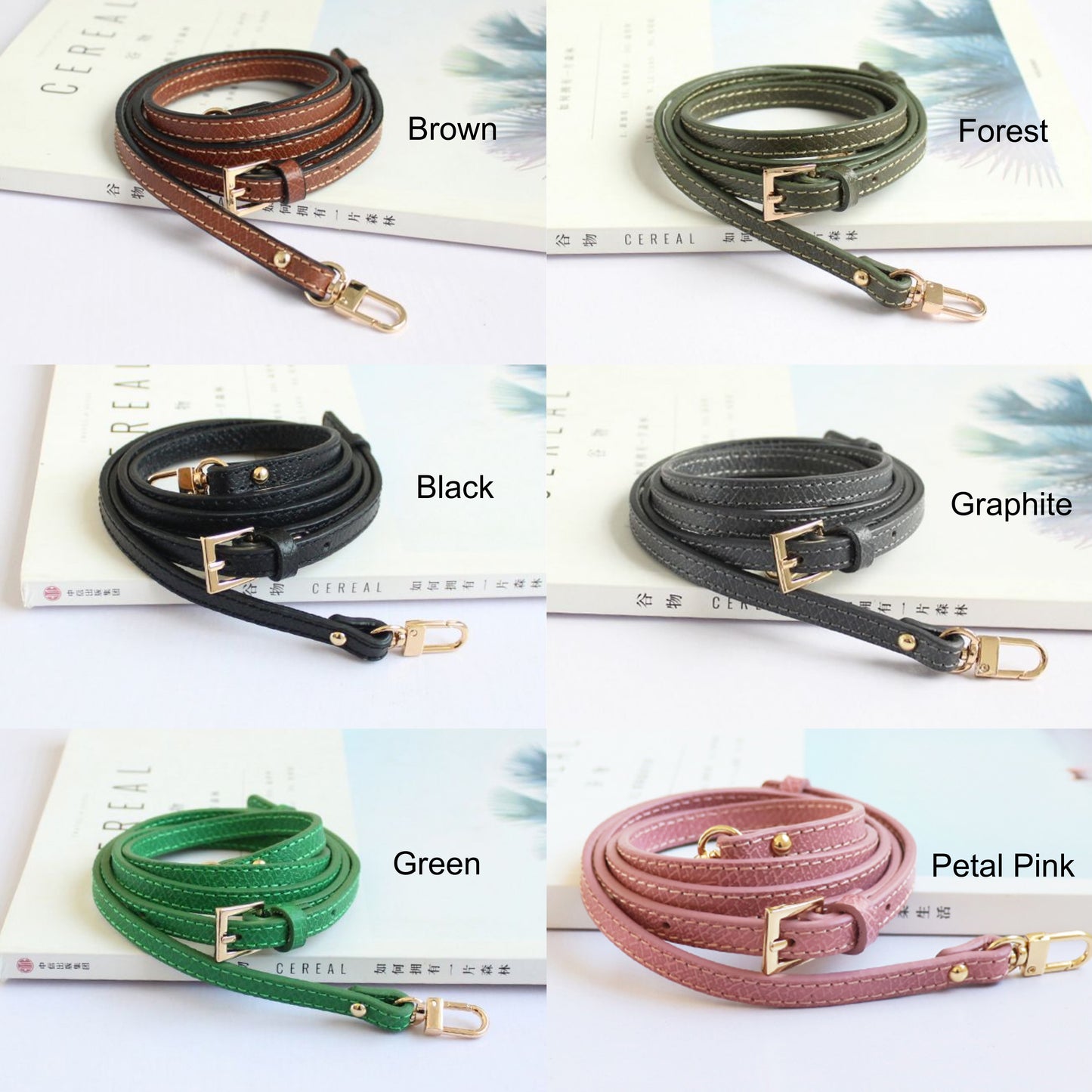 0.35" Wide leather strap with Adjustable Length 42"-49", DIY Crossbody Bag Strap