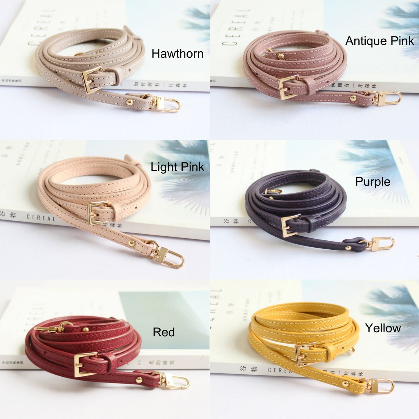 0.35" Wide leather strap with Adjustable Length 42"-49", DIY Crossbody Bag Strap